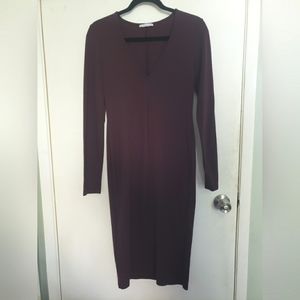 Zara V neck long sleeves dress (Size Large)
